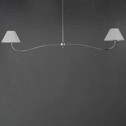 Maxim Lighting Saxon 2Lt 10.25" Linear Pendant, Polished Nk/Wht