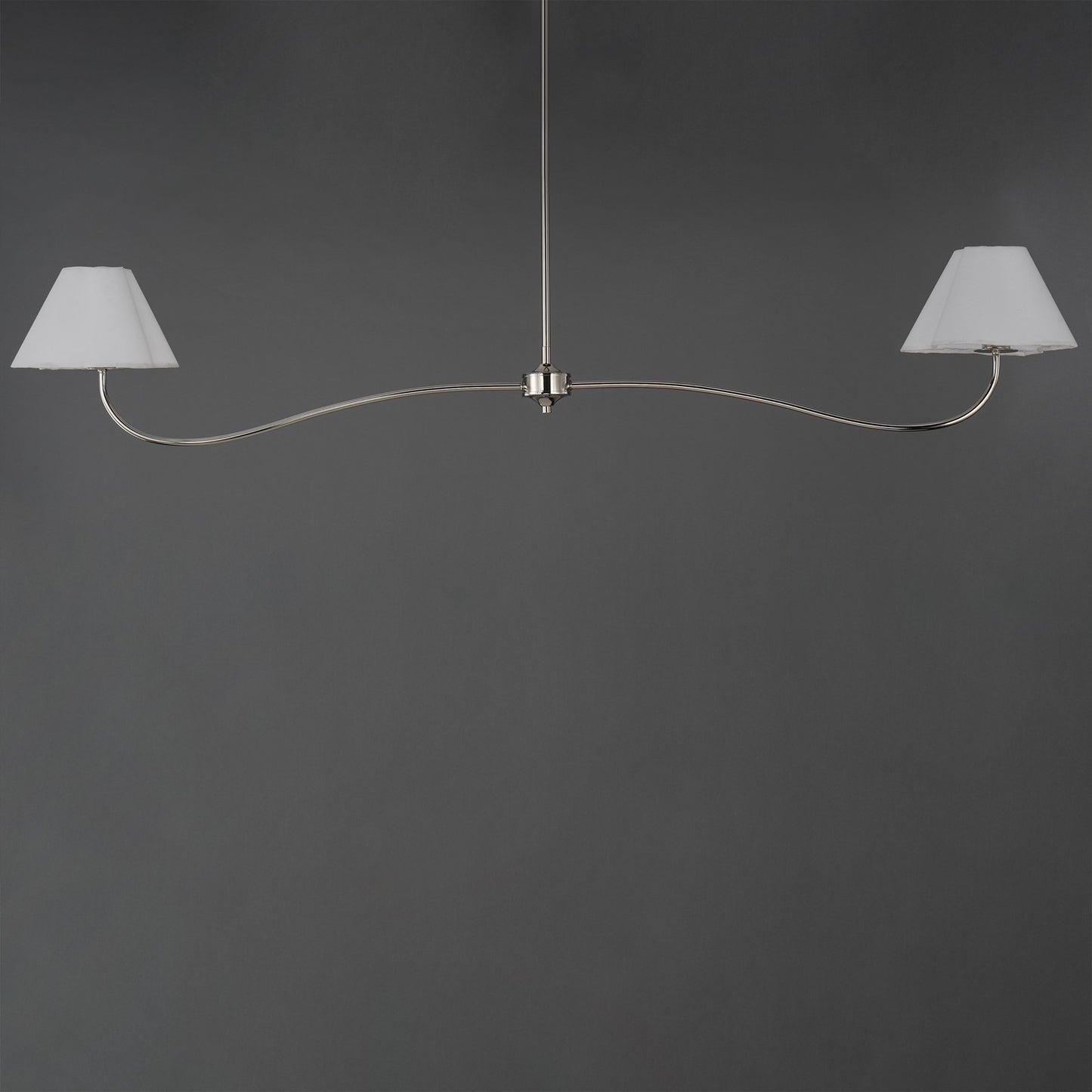 Maxim Lighting Saxon 2Lt 10.25" Linear Pendant, Polished Nk/Wht