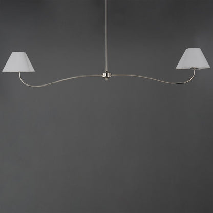 Maxim Lighting Saxon 2Lt 10.25" Linear Pendant, Polished Nk/Wht
