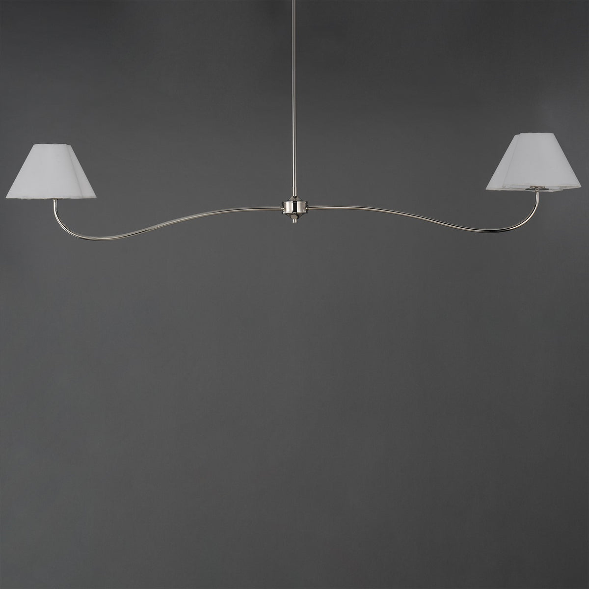 Maxim Lighting Saxon 2Lt 10.25" Linear Pendant, Polished Nk/Wht