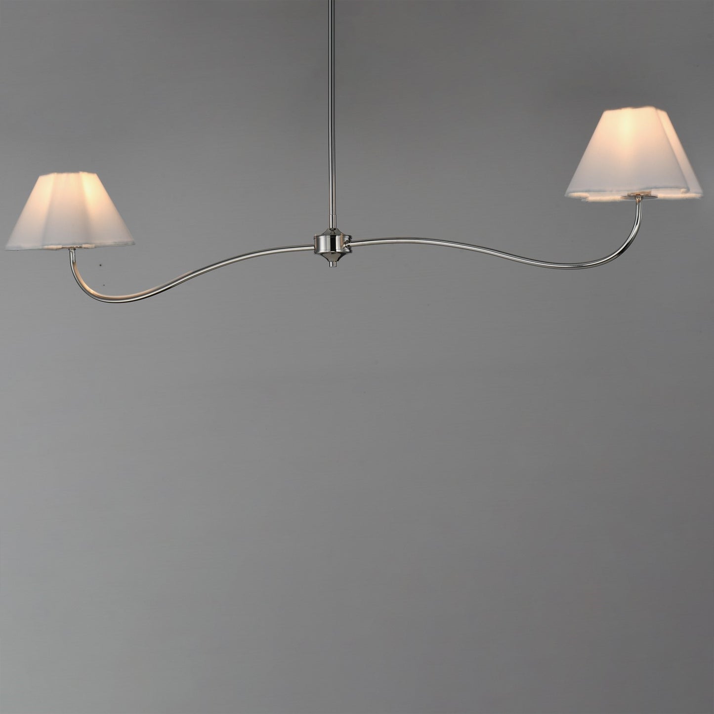 Maxim Lighting Saxon 2Lt 10.25" Linear Pendant, Polished Nk/Wht