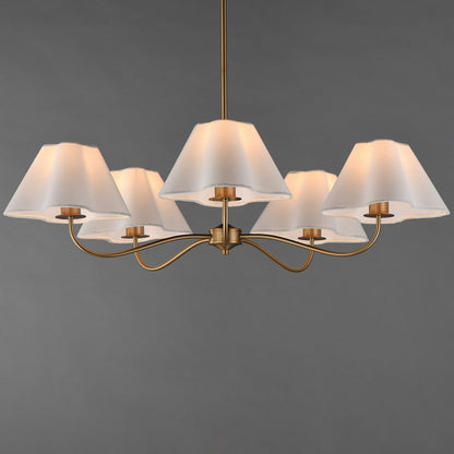 Maxim Lighting Saxon 5Lt 9.25" Chandelier, Natural Aged Brass/White