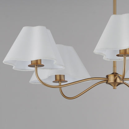 Maxim Lighting Saxon 5Lt 9.25" Chandelier, Natural Aged Brass/White