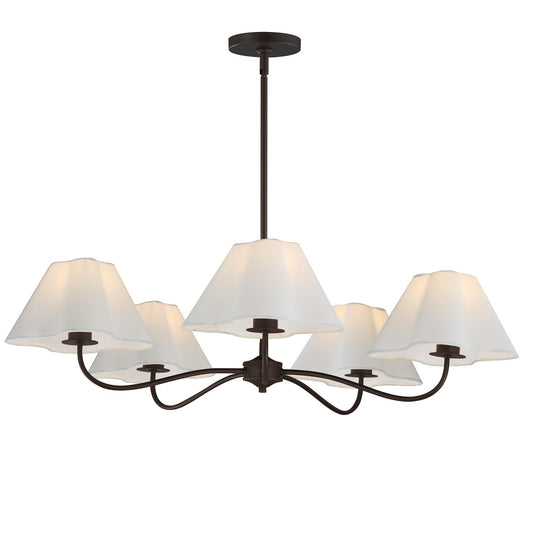 Maxim Lighting Saxon 5Lt 9.25" Chandelier, Oil Rubbed Bronze/White