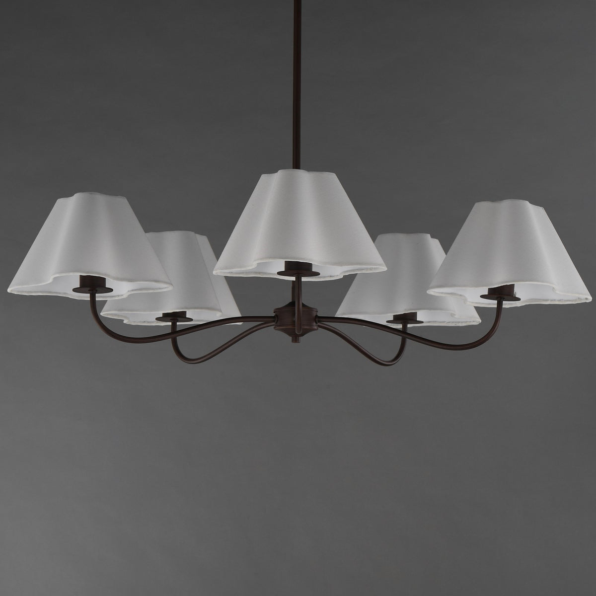 Maxim Lighting Saxon 5Lt 9.25" Chandelier, Oil Rubbed Bronze/White