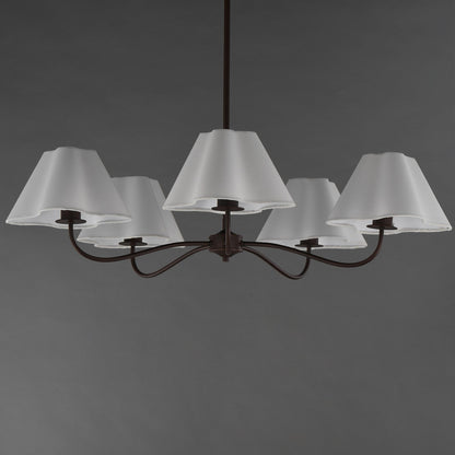 Maxim Lighting Saxon 5Lt 9.25" Chandelier, Oil Rubbed Bronze/White
