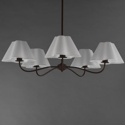 Maxim Lighting Saxon 5Lt 9.25" Chandelier, Oil Rubbed Bronze/White