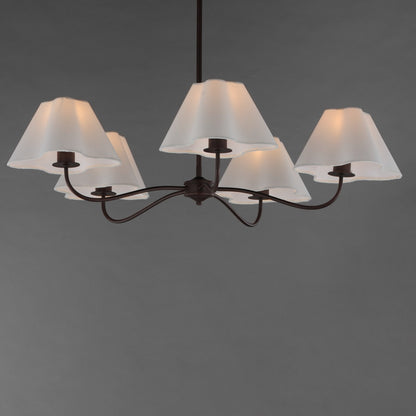 Maxim Lighting Saxon 5Lt 9.25" Chandelier, Oil Rubbed Bronze/White