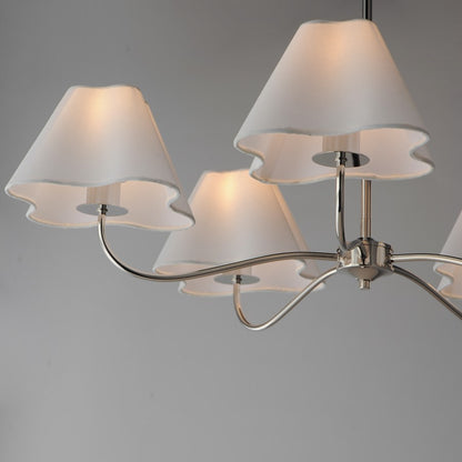 Maxim Lighting Saxon 5 Light 9.25" Chandelier, Polished Nickel/White