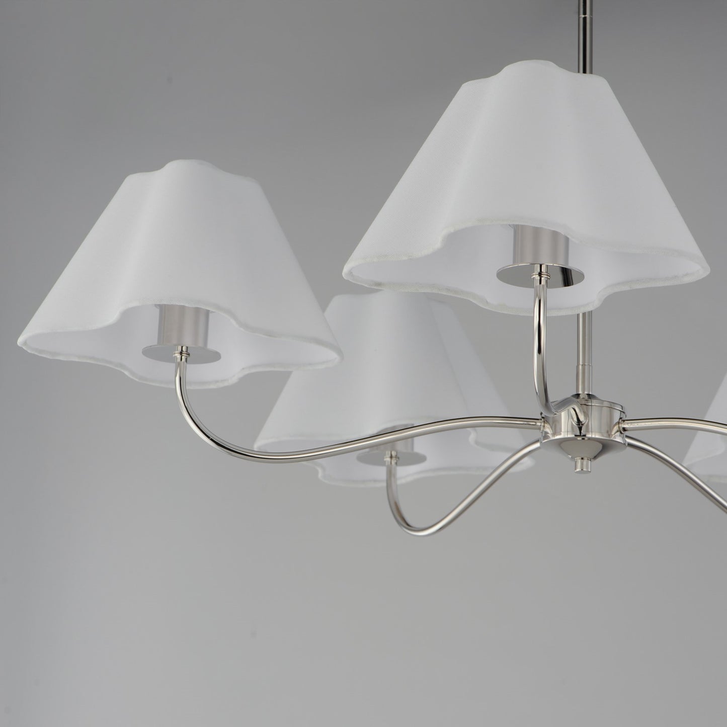 Maxim Lighting Saxon 5 Light 9.25" Chandelier, Polished Nickel/White