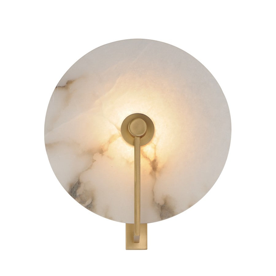 Maxim Lighting Quarry 1Lt LED Wall Sconce, Brass/White Alabaster