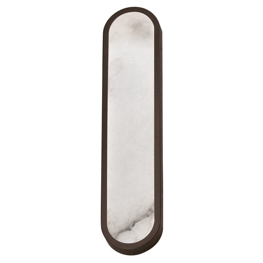 Maxim Plinth 24in 1-Light LED Wall Sconce | Modern Dark Bronze and White Alabaster | Bedroom & Hallway Accent Light | Model 18232WADBZ