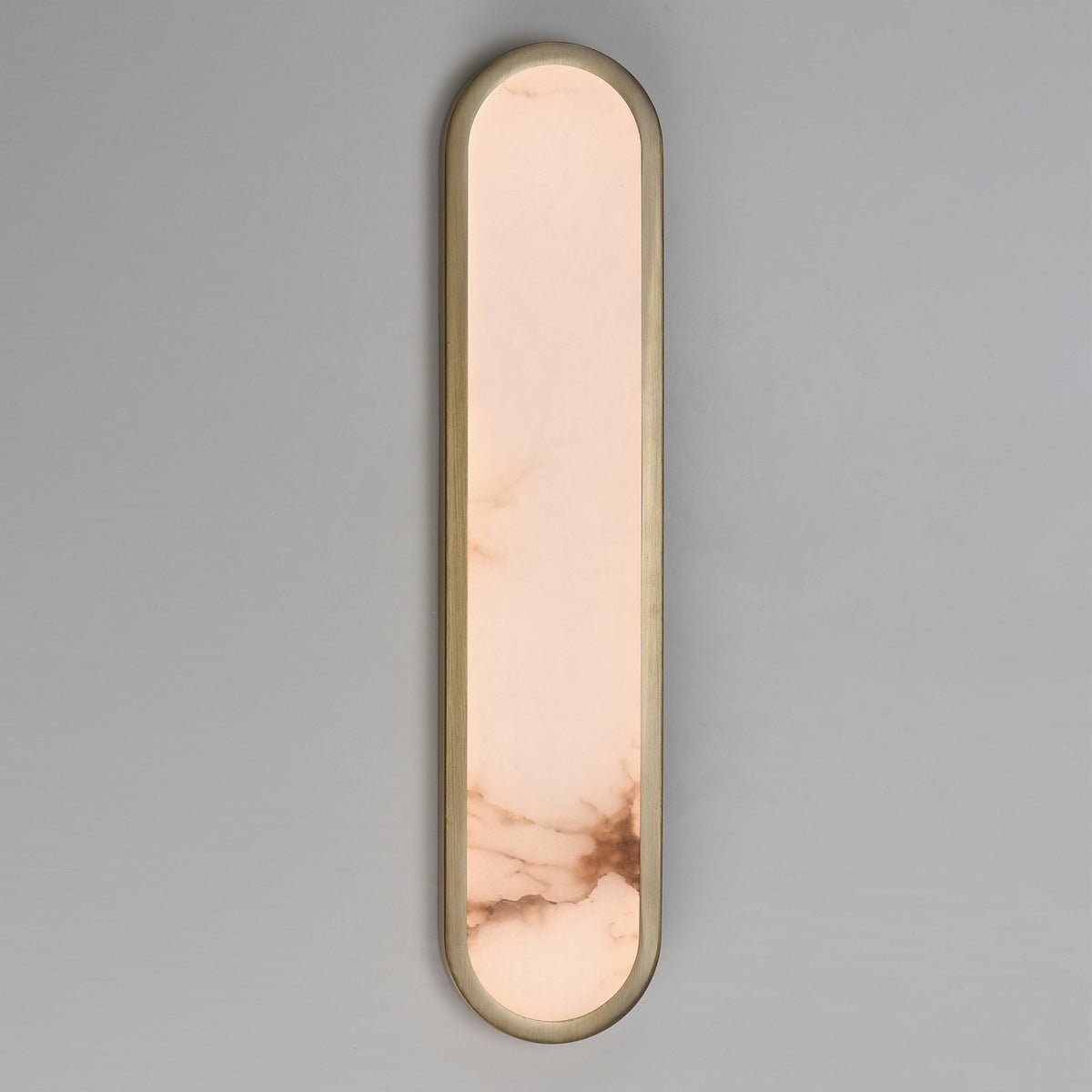 Maxim Plinth 24in 1-Light LED Wall Sconce | Modern Natural Aged Brass and White Alabaster | Bedroom & Hallway Accent Light | Model 18232WANAB