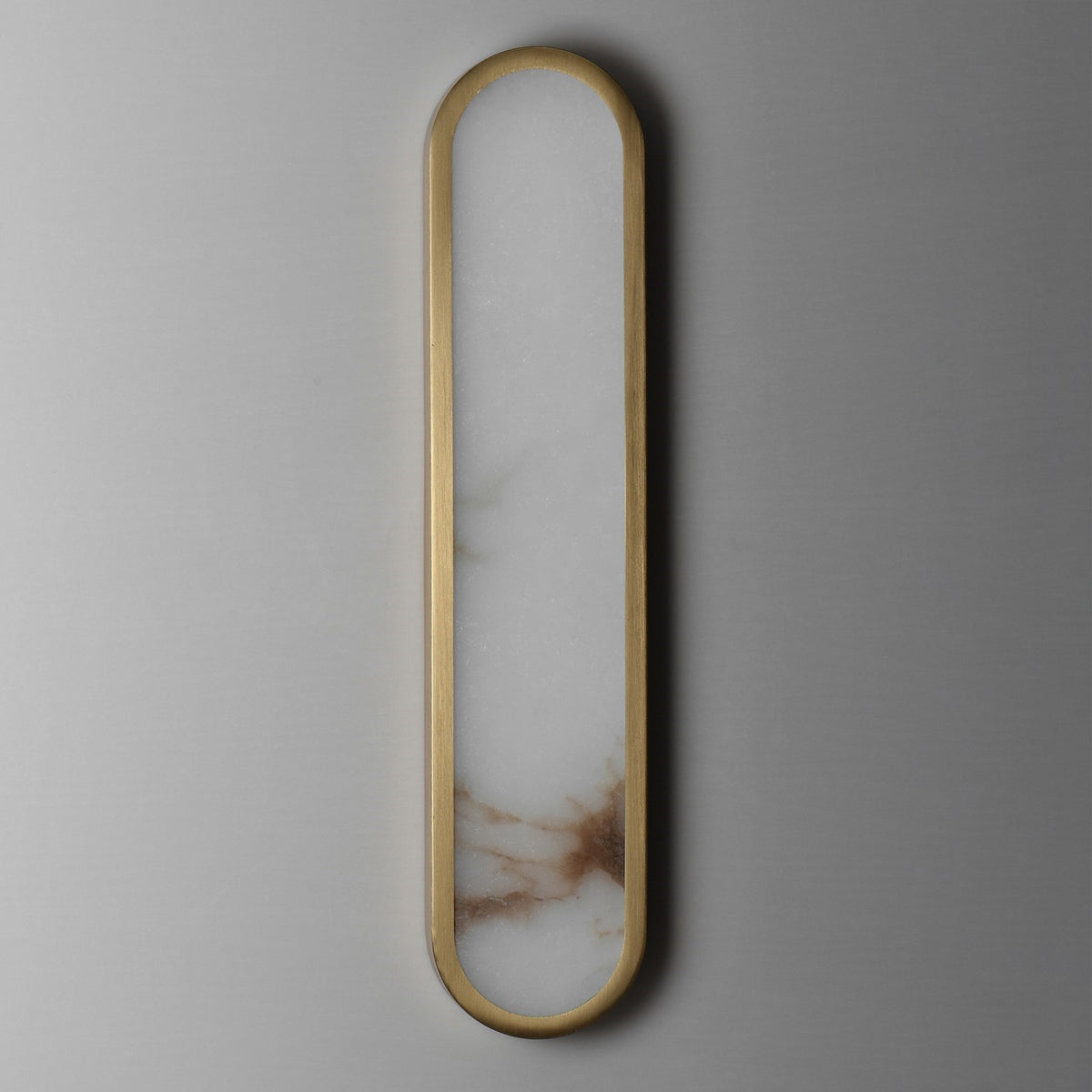 Maxim Plinth 24in 1-Light LED Wall Sconce | Modern Natural Aged Brass and White Alabaster | Bedroom & Hallway Accent Light | Model 18232WANAB