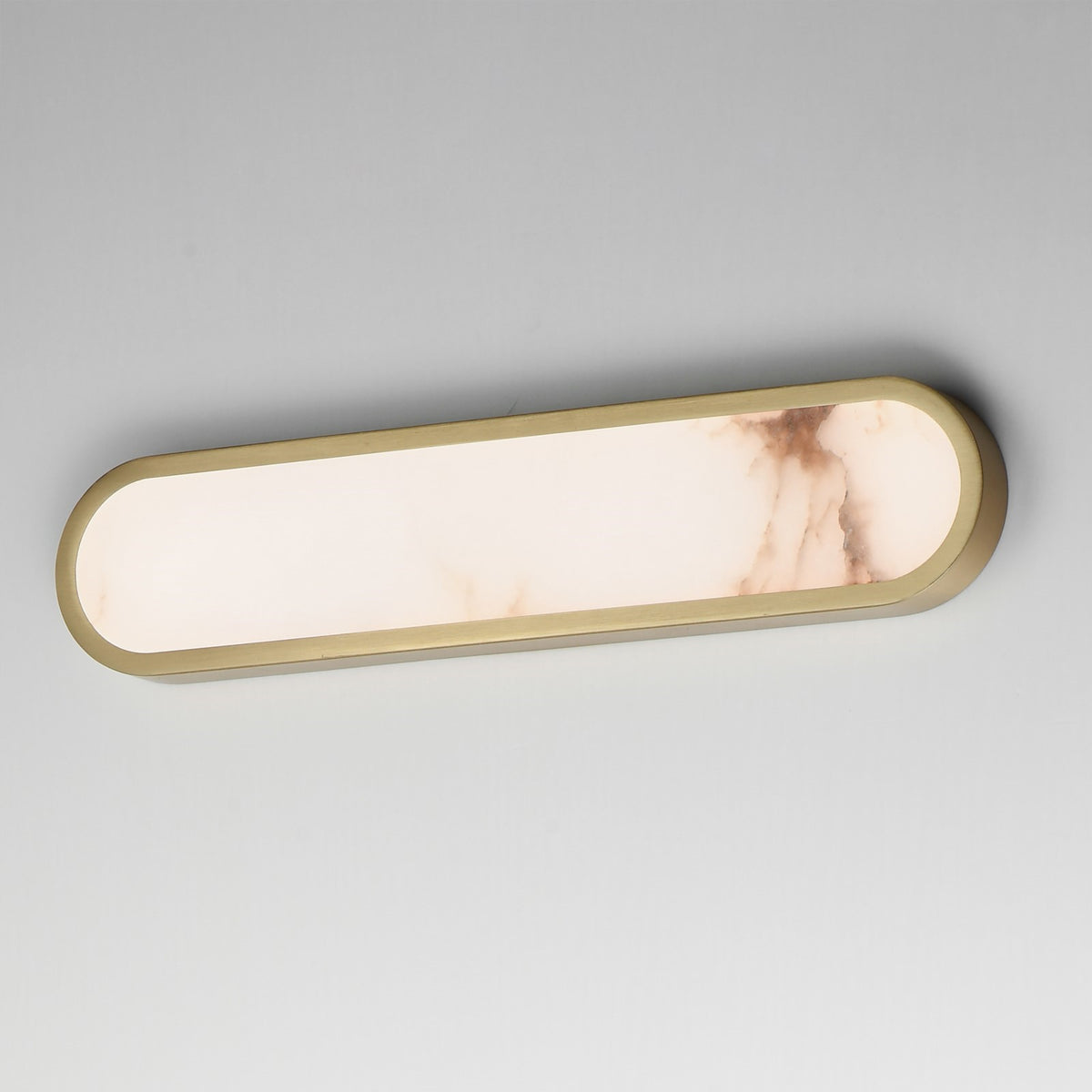 Maxim Plinth 24in 1-Light LED Wall Sconce | Modern Natural Aged Brass and White Alabaster | Bedroom & Hallway Accent Light | Model 18232WANAB