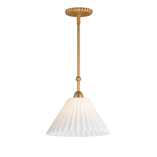 Maxim Lighting Kismet 1 Light Single Pendant, Gold Leaf/Satin White