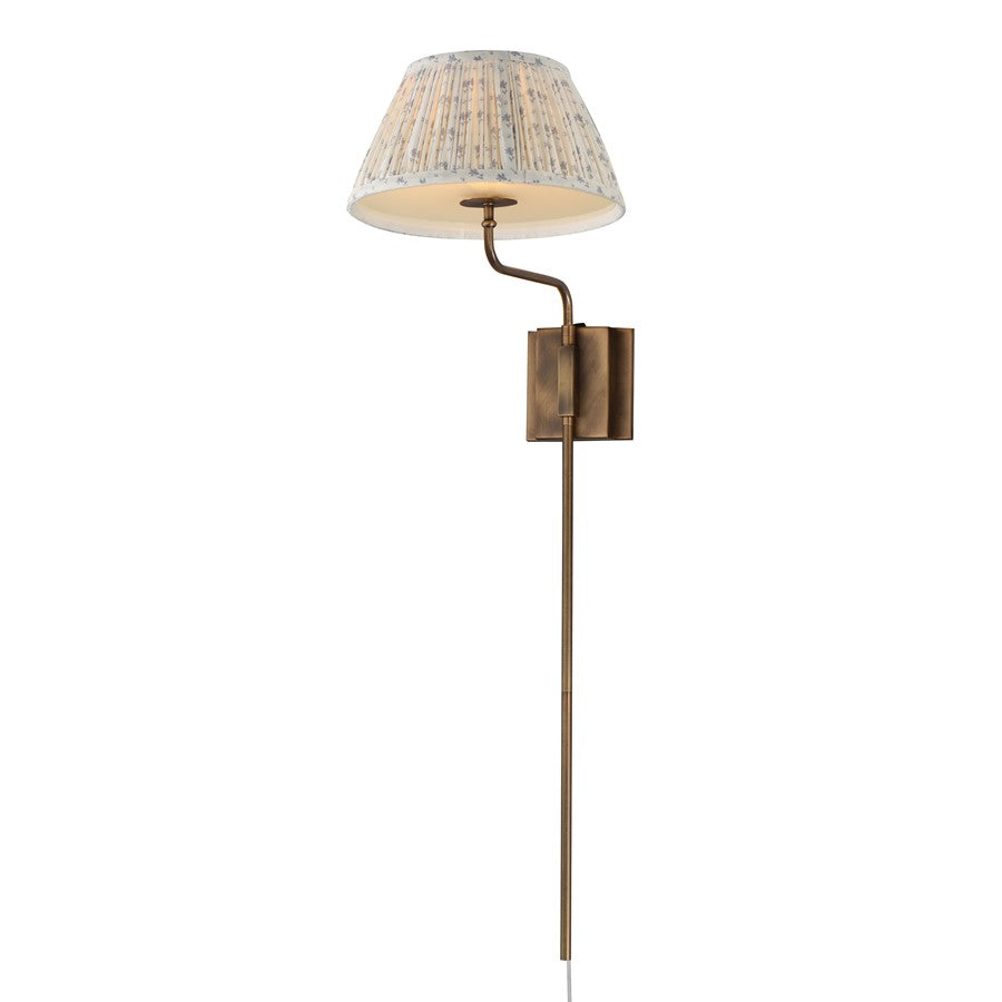 Maxim Lighting Dunbridge 1Lt 39.25" Wall Sconce, Blue Wht/Brs - 18410BWWBR