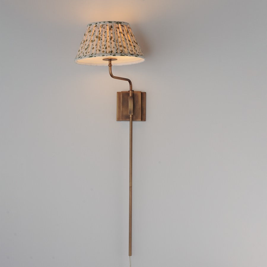 Maxim Lighting Dunbridge 1Lt 39.25" Wall Sconce, Wht/Weathered Brs