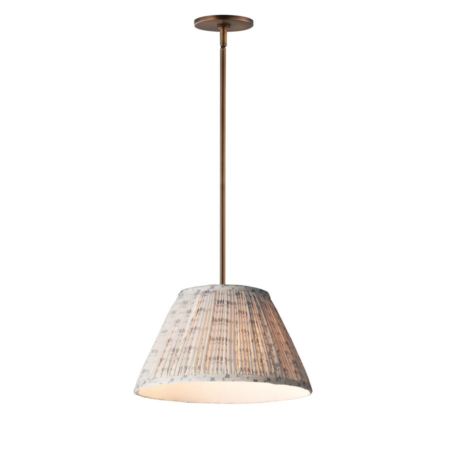 Maxim Lighting Dunbridge 1Lt 9" Single Pendant, Blue Wht/Brs - 18411BWWBR