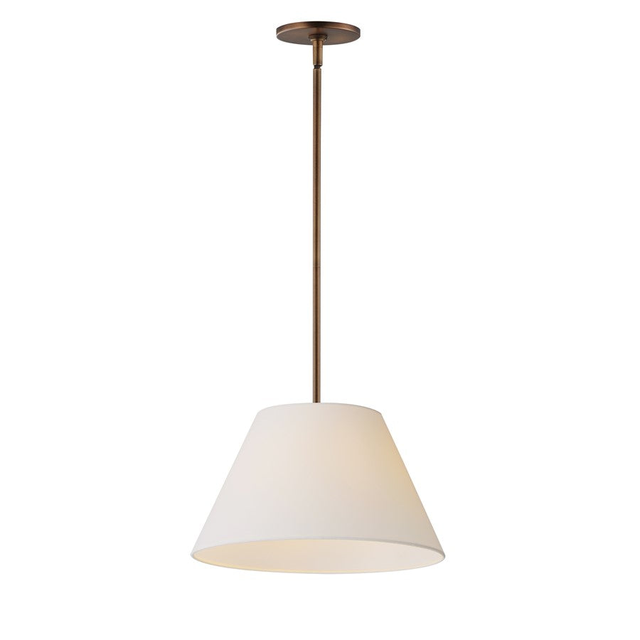 Maxim Lighting Dunbridge 1Lt 9" Single Pendant, Wht/Weathered Brs - 18411OFWBR