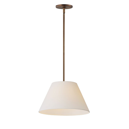 Maxim Lighting Dunbridge 1Lt 9" Single Pendant, Wht/Weathered Brs