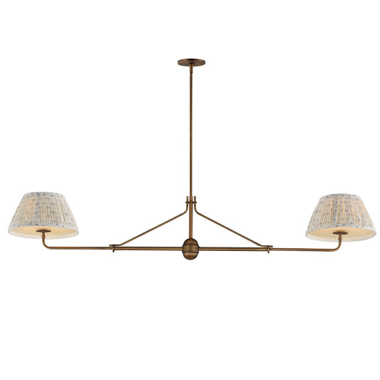 Maxim Lighting Dunbridge 2Lt 11" Linear Pendant, Blue Wht/Brs