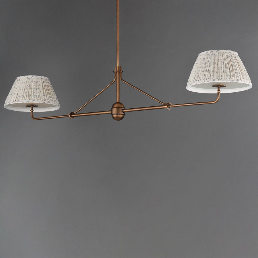 Maxim Lighting Dunbridge 2Lt 11" Linear Pendant, Blue Wht/Brs