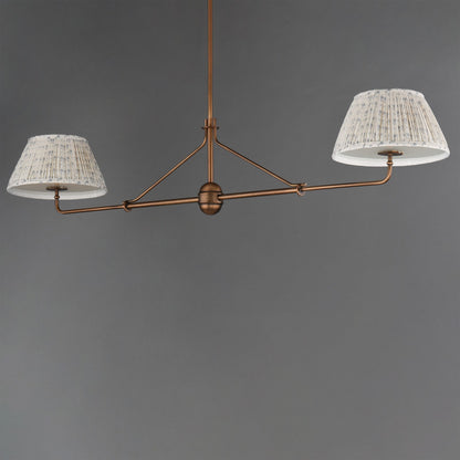 Maxim Lighting Dunbridge 2Lt 11" Linear Pendant, Blue Wht/Brs