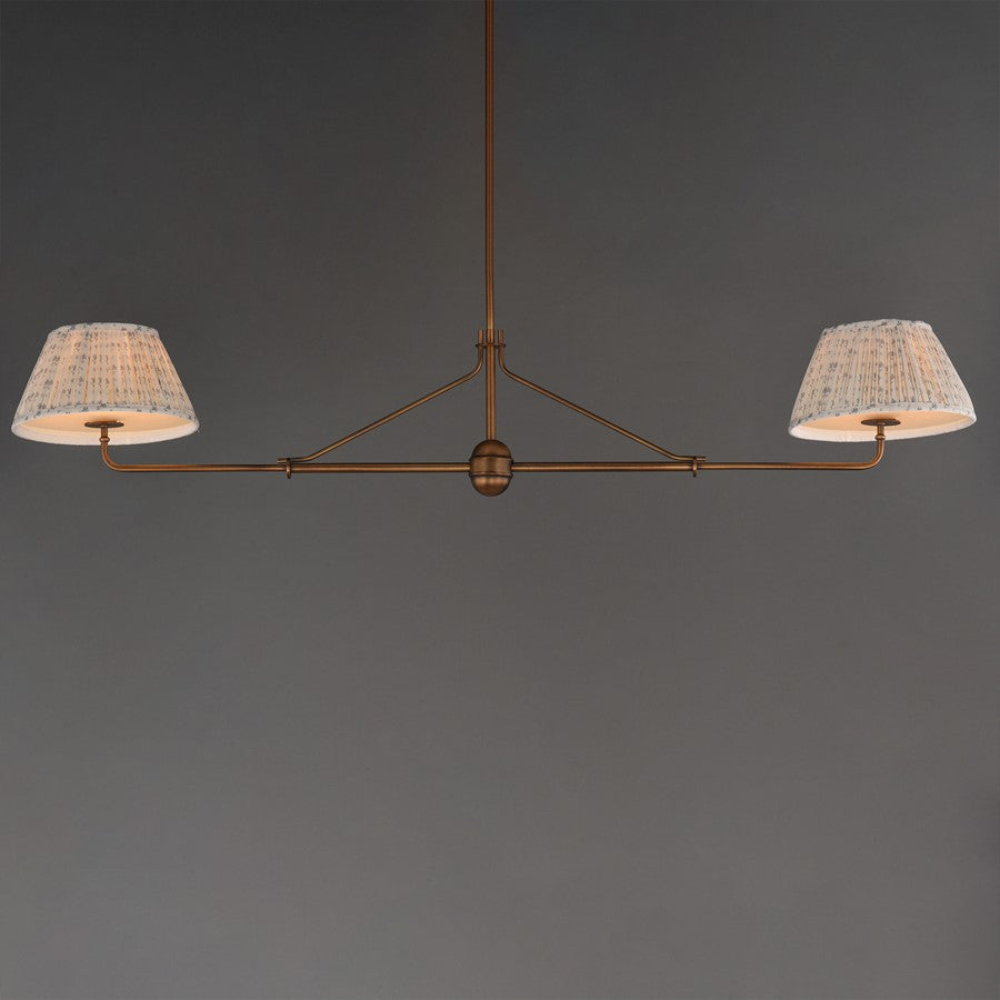 Maxim Lighting Dunbridge 2Lt 11" Linear Pendant, Blue Wht/Brs
