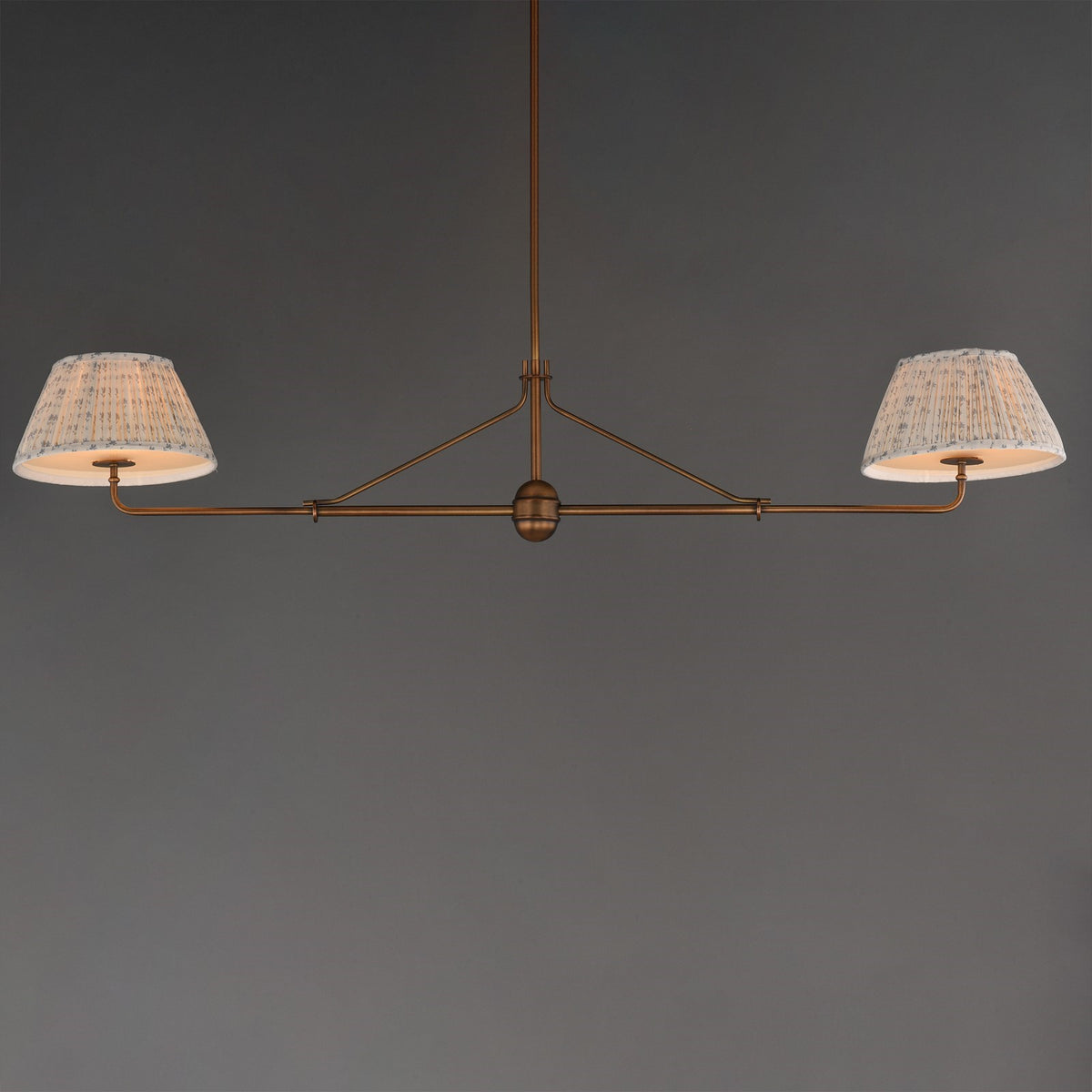 Maxim Lighting Dunbridge 2Lt 11" Linear Pendant, Blue Wht/Brs
