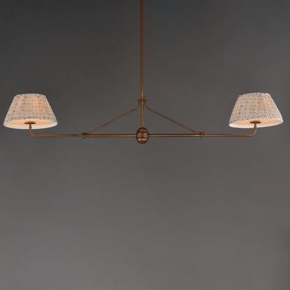 Maxim Lighting Dunbridge 2Lt 11" Linear Pendant, Blue Wht/Brs