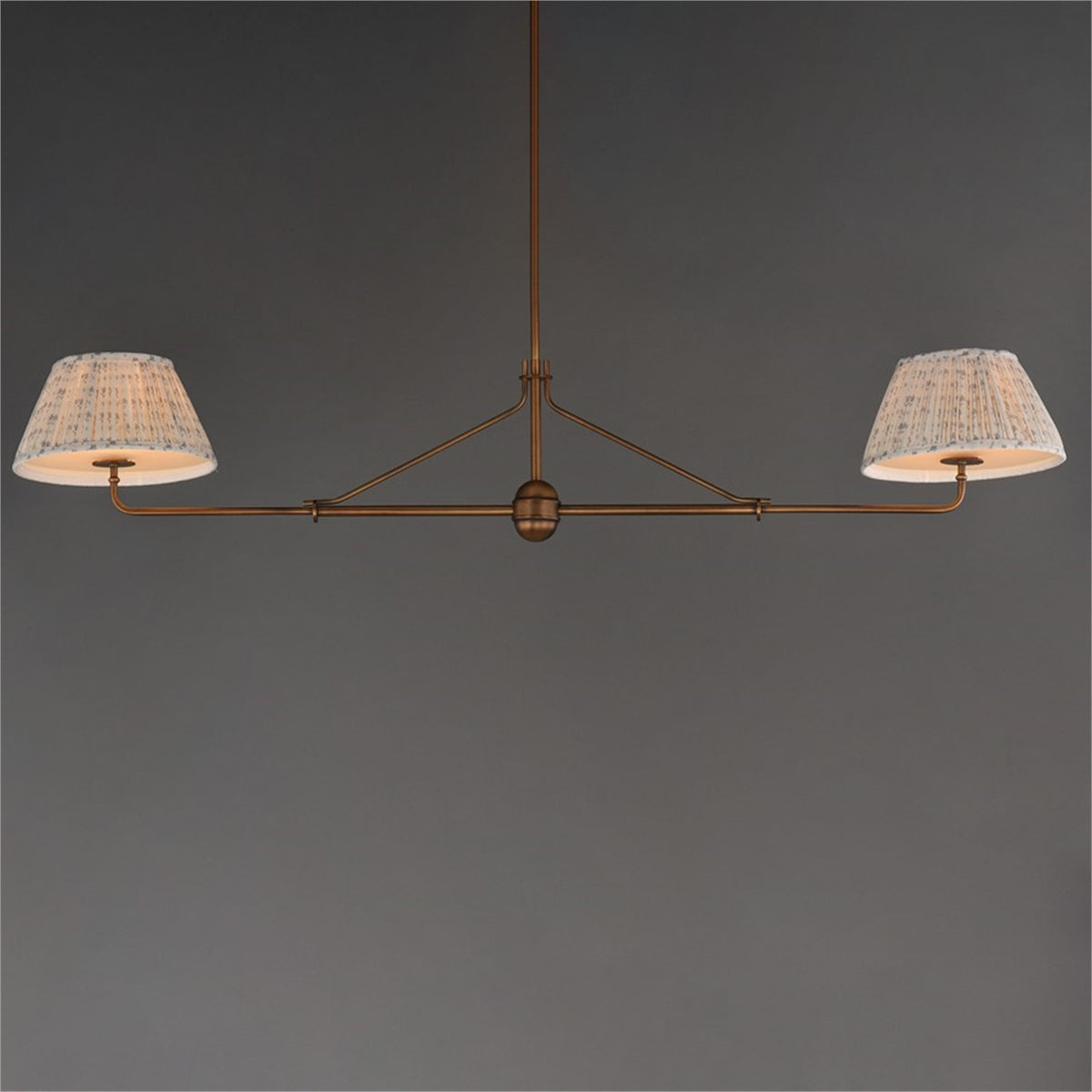 Maxim Lighting Dunbridge 2Lt 11" Linear Pendant, Blue Wht/Brs