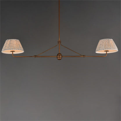 Maxim Lighting Dunbridge 2Lt 11" Linear Pendant, Blue Wht/Brs