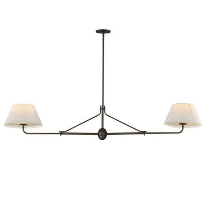 Maxim Lighting Dunbridge 2Lt 11" Linear Pendant, Wht/Antique Bronze - 18412OFANB