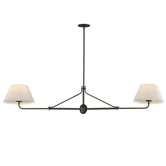 Maxim Lighting Dunbridge 2Lt 11" Linear Pendant, Wht/Antique Bronze