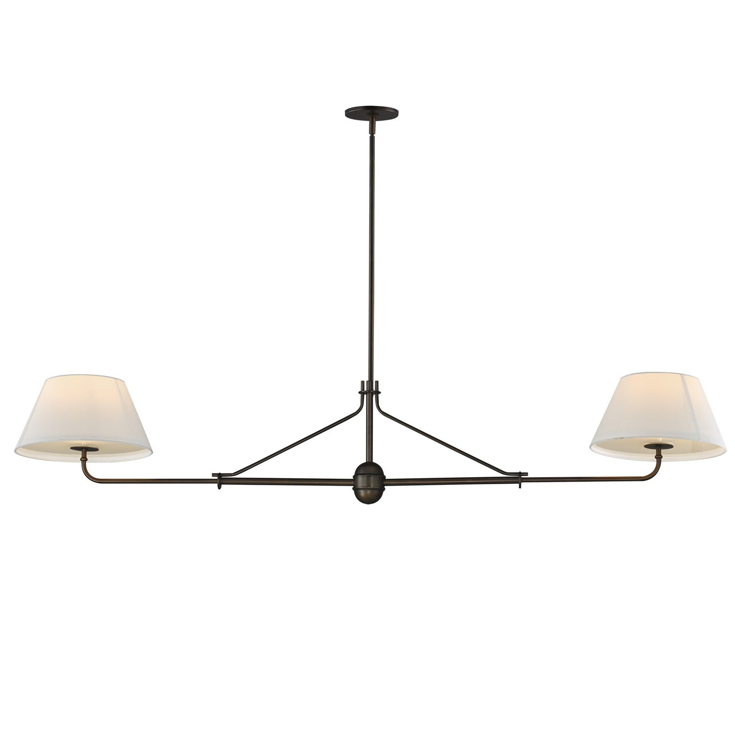 Maxim Lighting Dunbridge 2Lt 11" Linear Pendant, Wht/Antique Bronze