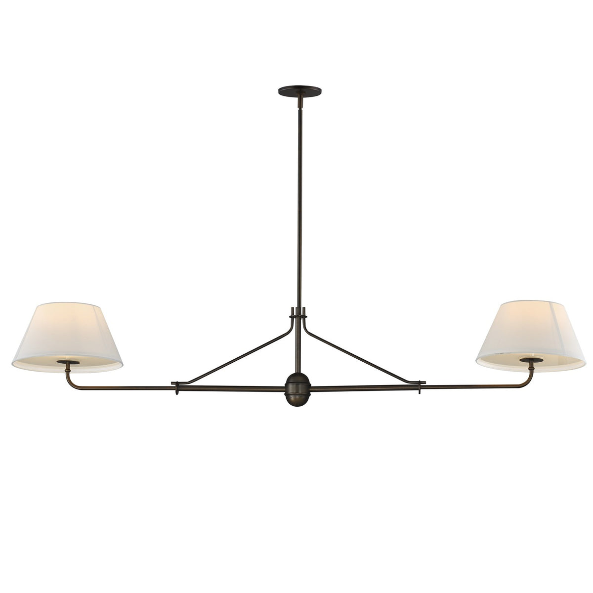 Maxim Lighting Dunbridge 2Lt 11" Linear Pendant, Wht/Antique Bronze