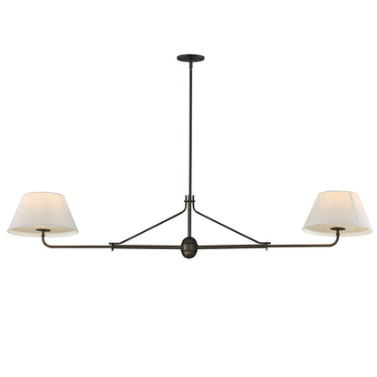 Maxim Lighting Dunbridge 2Lt 11" Linear Pendant, Wht/Antique Bronze