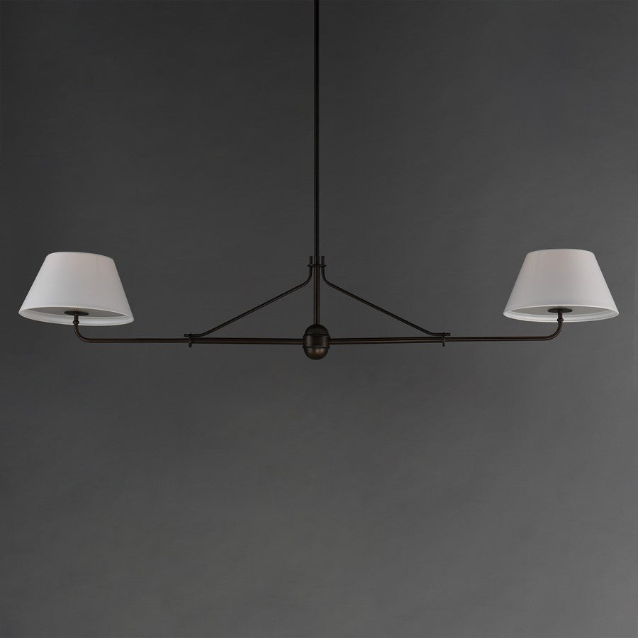 Maxim Lighting Dunbridge 2Lt 11" Linear Pendant, Wht/Antique Bronze