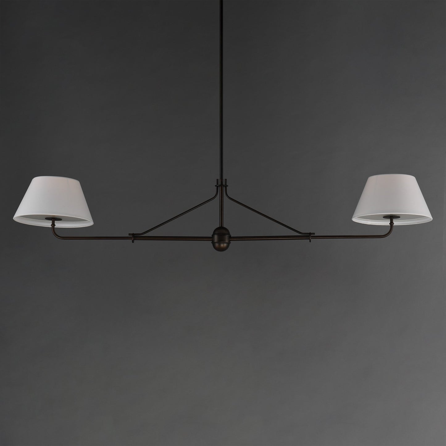 Maxim Lighting Dunbridge 2Lt 11" Linear Pendant, Wht/Antique Bronze