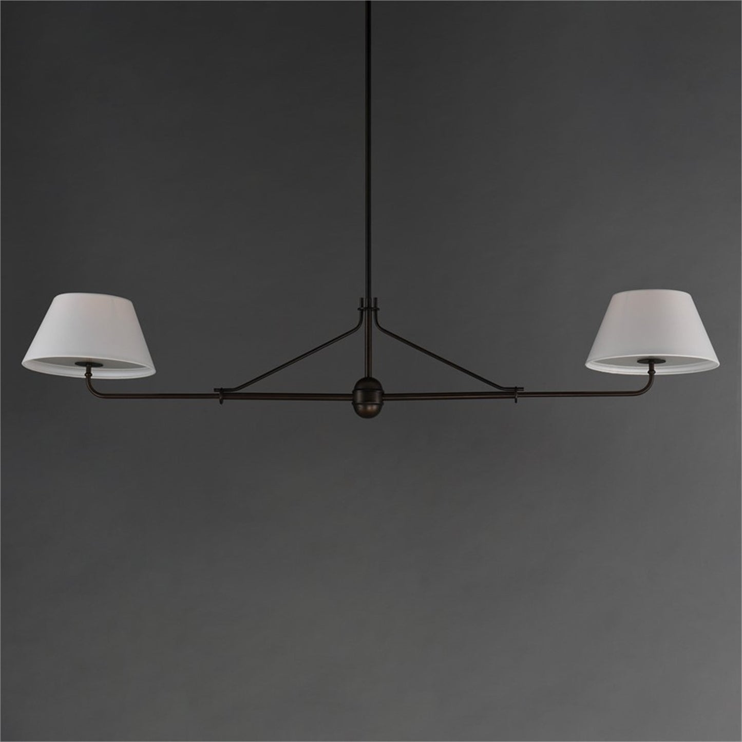 Maxim Lighting Dunbridge 2Lt 11" Linear Pendant, Wht/Antique Bronze