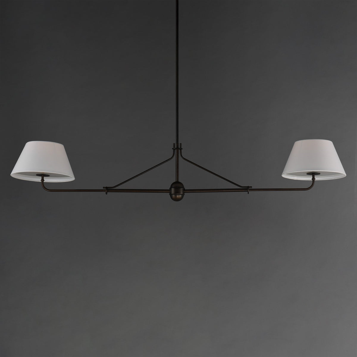 Maxim Lighting Dunbridge 2Lt 11" Linear Pendant, Wht/Antique Bronze