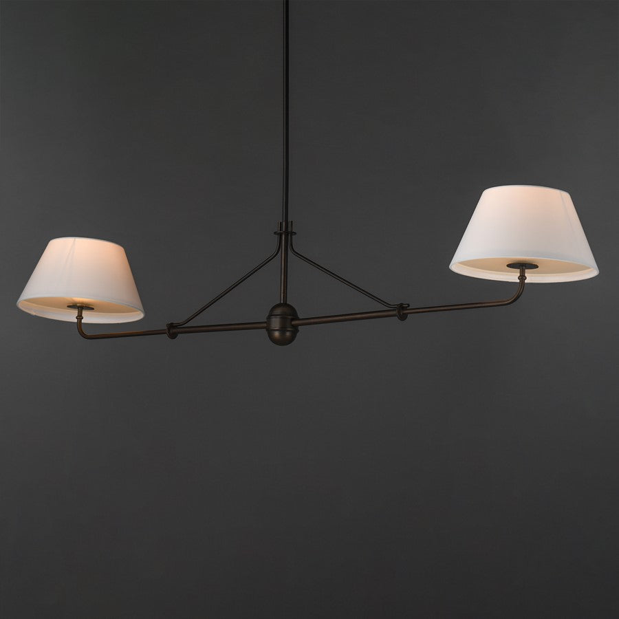 Maxim Lighting Dunbridge 2Lt 11" Linear Pendant, Wht/Antique Bronze