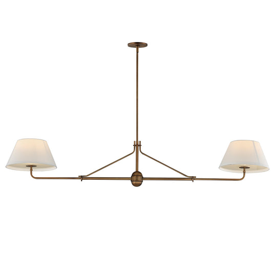 Maxim Lighting Dunbridge 2Lt 11" Linear Pendant, Wht/Weathered Brs