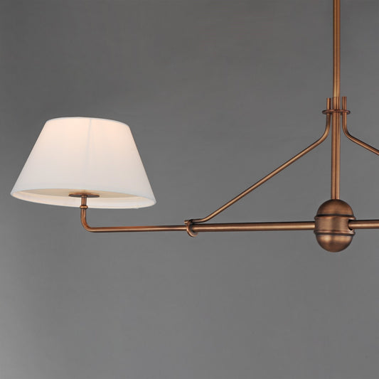 Maxim Lighting Dunbridge 2Lt 11" Linear Pendant, Wht/Weathered Brs - 18412OFWBR