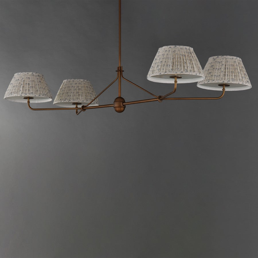 Maxim Lighting Dunbridge 4Lt 11" Linear Pendant, Blue Wht/Brs