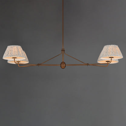 Maxim Lighting Dunbridge 4Lt 11" Linear Pendant, Blue Wht/Brs