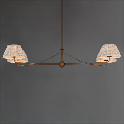Maxim Lighting Dunbridge 4Lt 11" Linear Pendant, Blue Wht/Brs