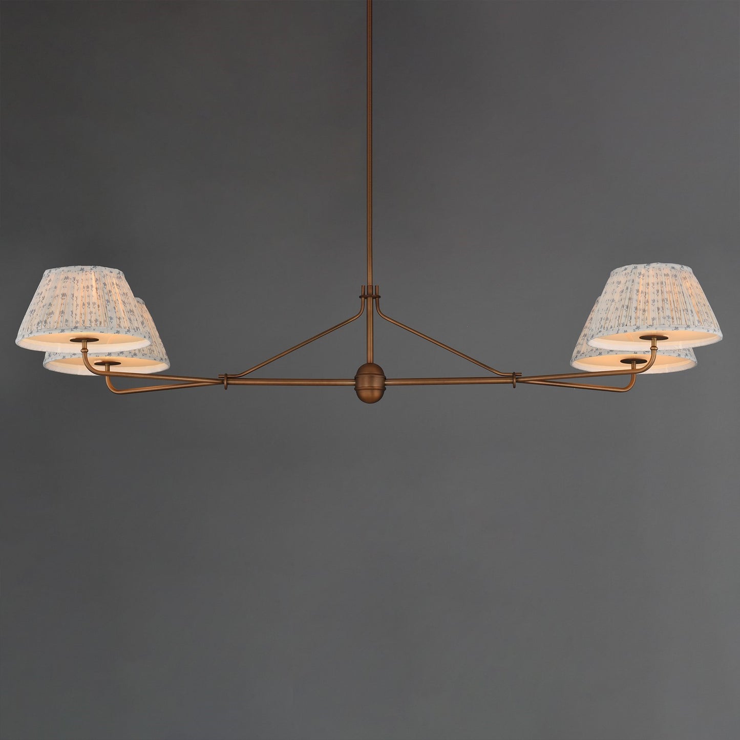 Maxim Lighting Dunbridge 4Lt 11" Linear Pendant, Blue Wht/Brs