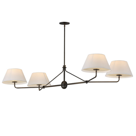 Maxim Lighting Dunbridge 4Lt 11" Linear Pendant, Wht/Antique Bronze